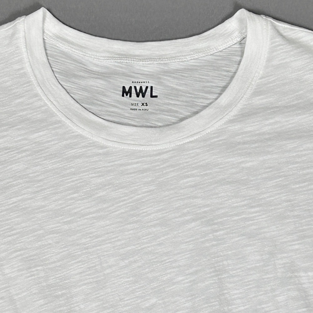 Madewell Long Sleeve T-Shirt Womens XS Oversized Cropped Cotton Drawstring White - Picture 10 of 10